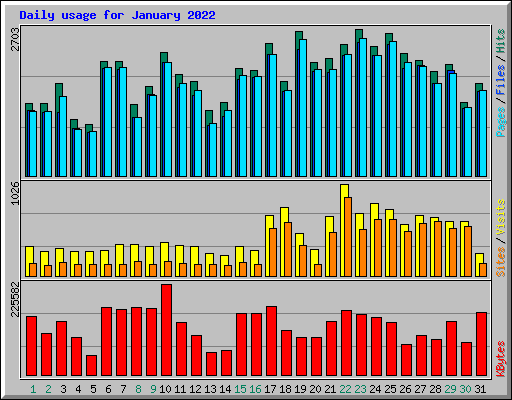 Daily usage for January 2022