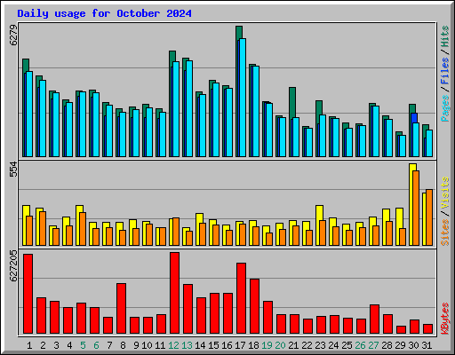 Daily usage for October 2024