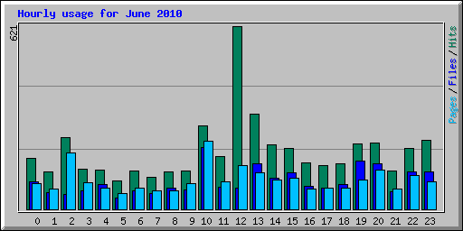 Hourly usage for June 2010