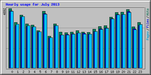 Hourly usage for July 2013