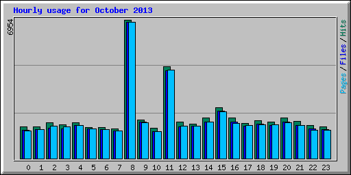 Hourly usage for October 2013