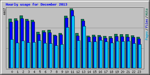 Hourly usage for December 2013