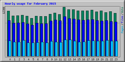 Hourly usage for February 2015