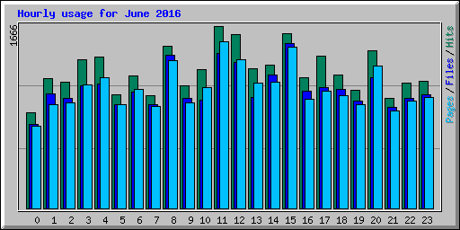 Hourly usage for June 2016