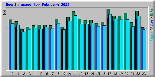 Hourly usage for February 2022