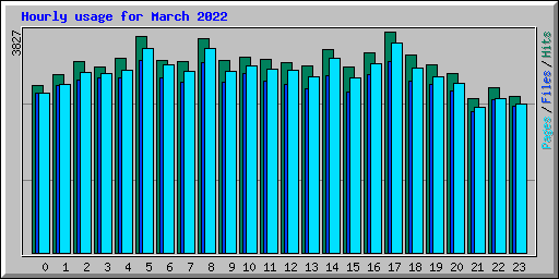 Hourly usage for March 2022