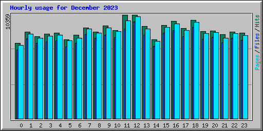 Hourly usage for December 2023